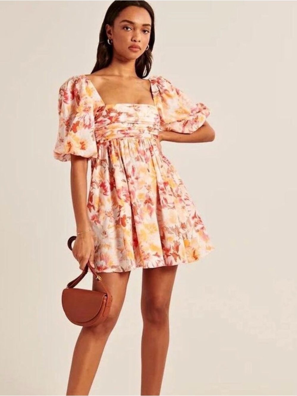 Abercrombie Emerson Puff-Sleeve Mini Dress